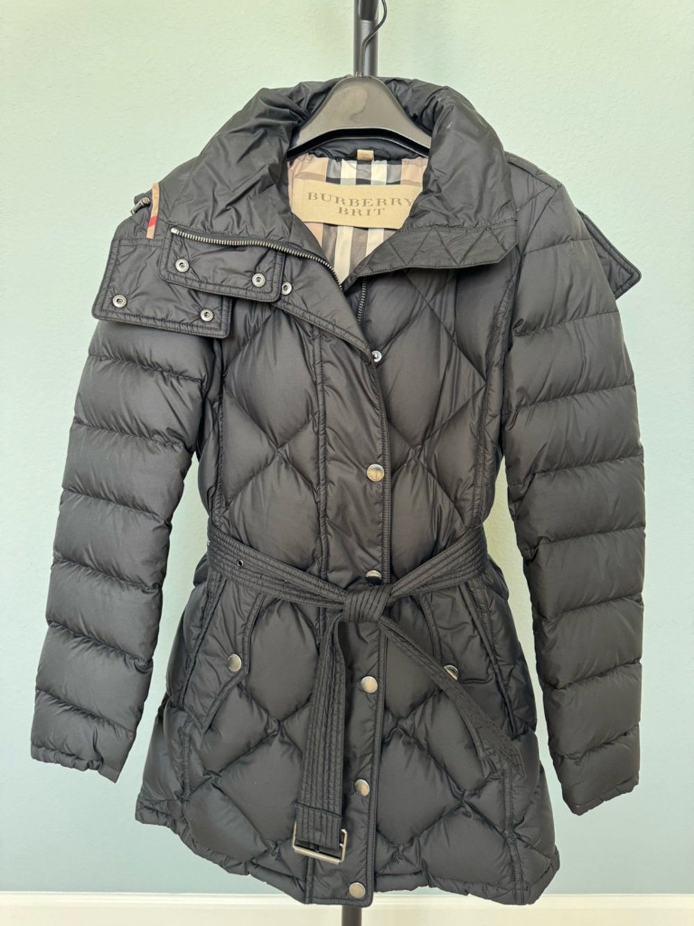 Burberry Black Quilted Belted Puffer Jacket